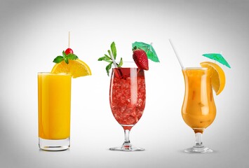 Tasty sweet iced coffee beverages drinks