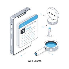 Web Search isometric stock illustration. EPS File stock illustration
