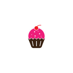 Colorful cake logo, vector illustration design, food icon on a white background.