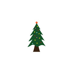 Simple pine tree icon for coniferous, forest and landscape