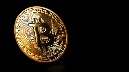 
Bitcoin, copy space for text