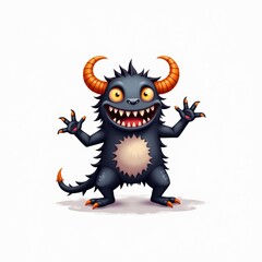 Naklejka premium monster isolated halloween illustration in watercolor style. cute character