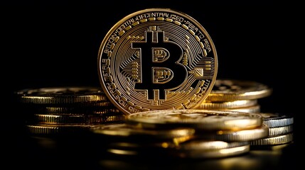 
Bitcoin, copy space for text