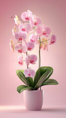 Obraz premium Pink Orchid in a Pot