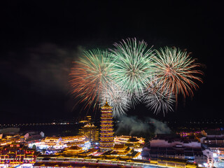 fireworks over the city
