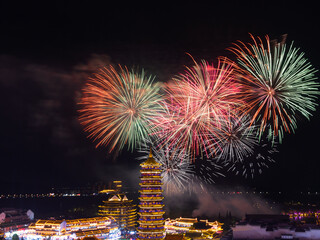 fireworks over the city
