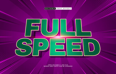 full speed editable text effect with a race and game text style