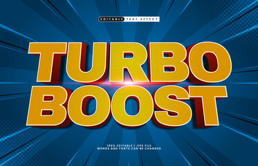 turbo boost editable text effect with a race and game text style