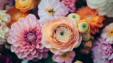 Fototapeta premium A stunning, up-close view of a lovely bunch of flowers.