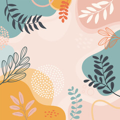 Design spring background with beautiful. Colorful background with tropical plants.