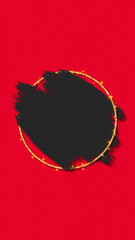 golden round frame and brush stroke, shiny glittering stars, red paper texture, black friday, christmas and new year empty template vertical social media design element	