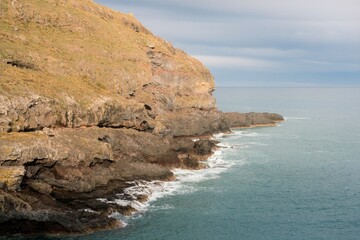 Deep Cliffs at Akaroa Head Scenic Reserve Coast - Stunning Coastal Landscape