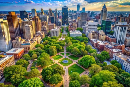 Serene Rittenhouse Square in Philadelphia Showcasing Lush Greenery and Urban Landscape Beauty