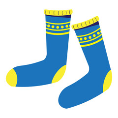 blue and yellow socks winter wear