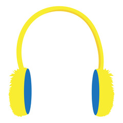 headphones ear warmer winter wear in yellow color