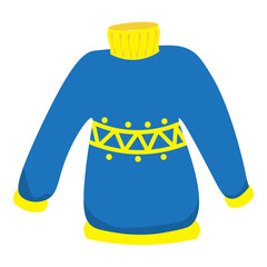 blue yellow fur sweater winter wear