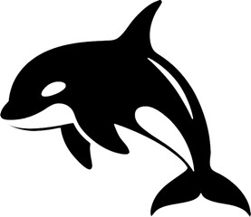 Fototapeta premium Artistic Orca Silhouette for Nautical-Themed Crafts and Projects. 