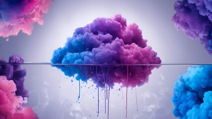 Fototapeta premium Colorful smoke art on a dark background
