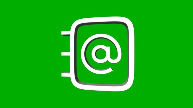 Looping Icon "address" book on a green background
