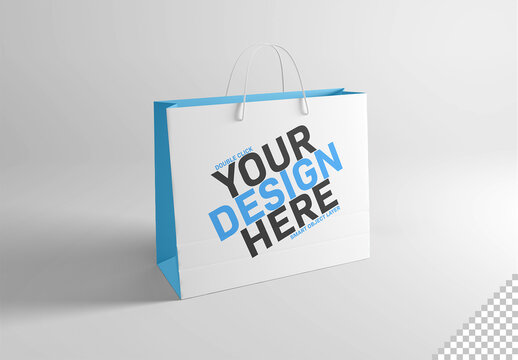 Isolated Shopping Bag Mockup With Soft Shadows