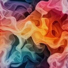 Obraz premium seamless pattern of swirling fractal smoke in ethereal colors
