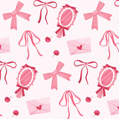 Coquette pattern in flat style