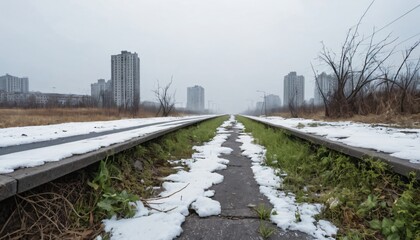 Fototapeta premium Deserted abandoned Highway