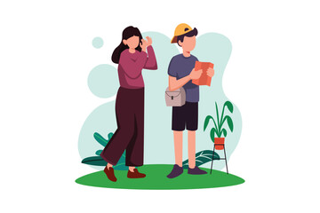 Weekend Activity Flat Design Illustration