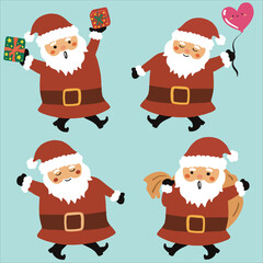 cute santa claus christmas illustration vector - merry christmas