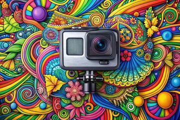 Obraz premium Simple and Creative Doodle Art Designs for Relaxation and Inspiration in a Colorful Style