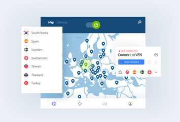 Vpn service Interface. Vector illustration