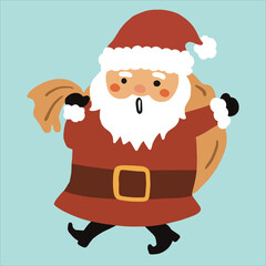 cute santa claus christmas illustration vector - merry christmas