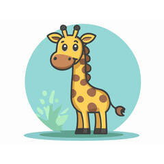 giraffe animal flat 