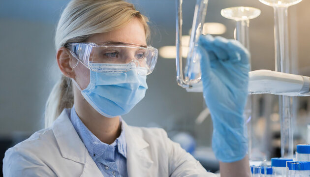 Laboratory technician analyzing samples in a research facility during daytime, demonstrating procedural accuracy and focus