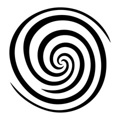 Naklejka premium Black abstract swirl or spiral element icon 