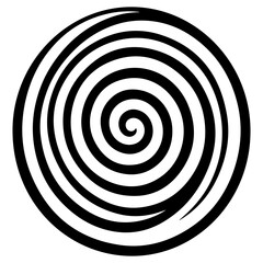 Fototapeta premium Black abstract swirl or spiral element icon 