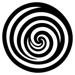 Fototapeta premium Black abstract swirl or spiral element icon 