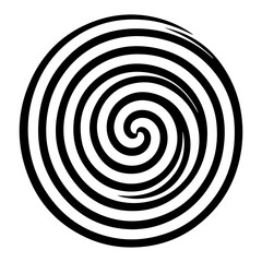 Black abstract swirl or spiral element  icon 