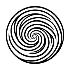 Black abstract swirl or spiral element  icon 