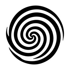 Black abstract swirl or spiral element  icon 