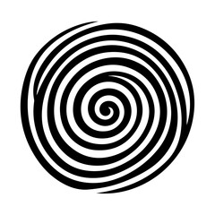 Black abstract swirl or spiral element  icon 
