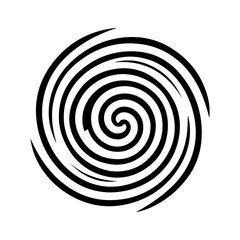 Black abstract swirl or spiral element  icon 