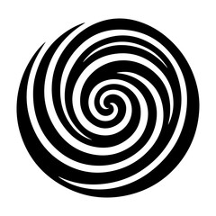 Black abstract swirl or spiral element  icon 