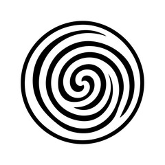 Black abstract swirl or spiral element  icon 