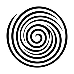 Black abstract swirl or spiral element  icon 