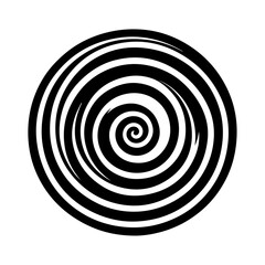 Black abstract swirl or spiral element  icon 