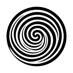 Black abstract swirl or spiral element  icon 
