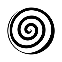 Black abstract swirl or spiral element  icon 