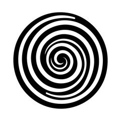 Black abstract swirl or spiral element  icon 
