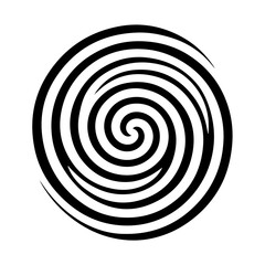 Black abstract swirl or spiral element  icon 